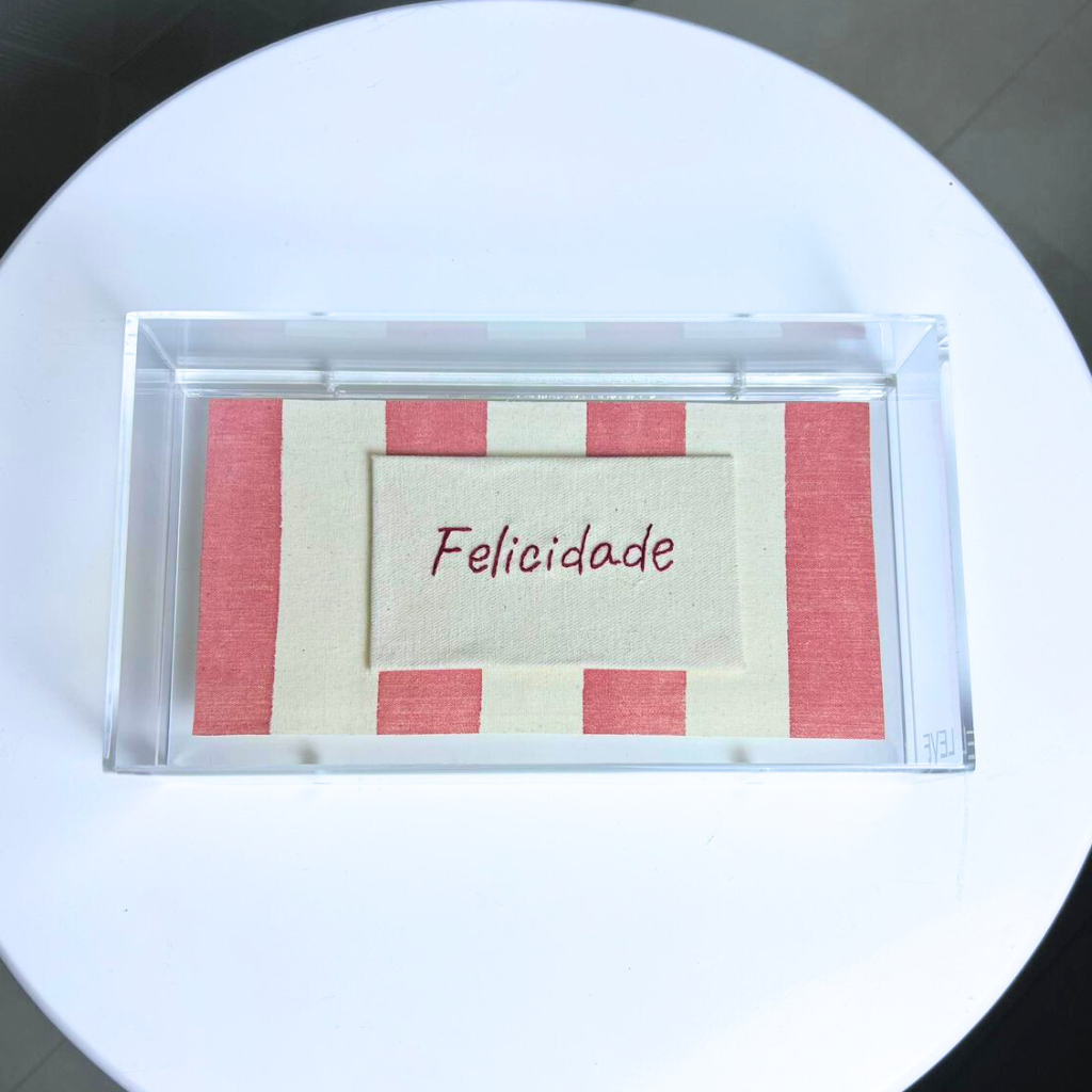 FELICIDADE - BORDADO + AQUARELA 22.5X12.5CM