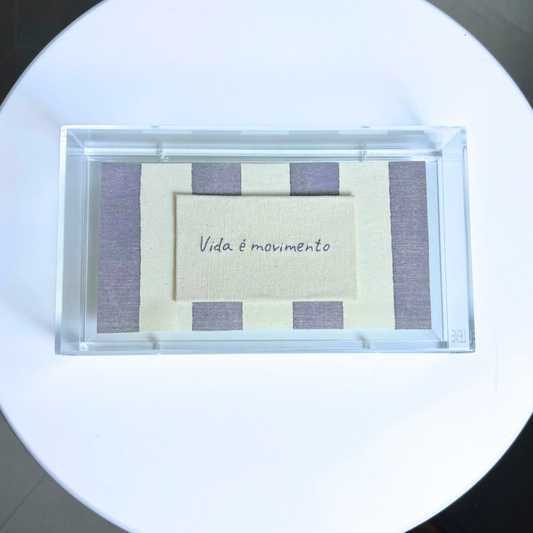 VIDA É MOVIMENTO - BORDADO + AQUARELA 22.5X12.5CM